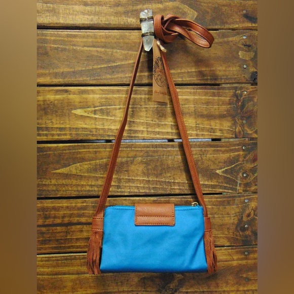 Catchfly Western Tassel Turquoise Crossbody Wallet Purse NEW - Picture 3 of 9